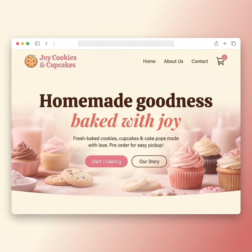 Joy Cookies & Cupcakes e-commerce website